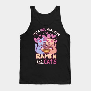 Just a Girl Who Loves Ramen and Cats Tank Top